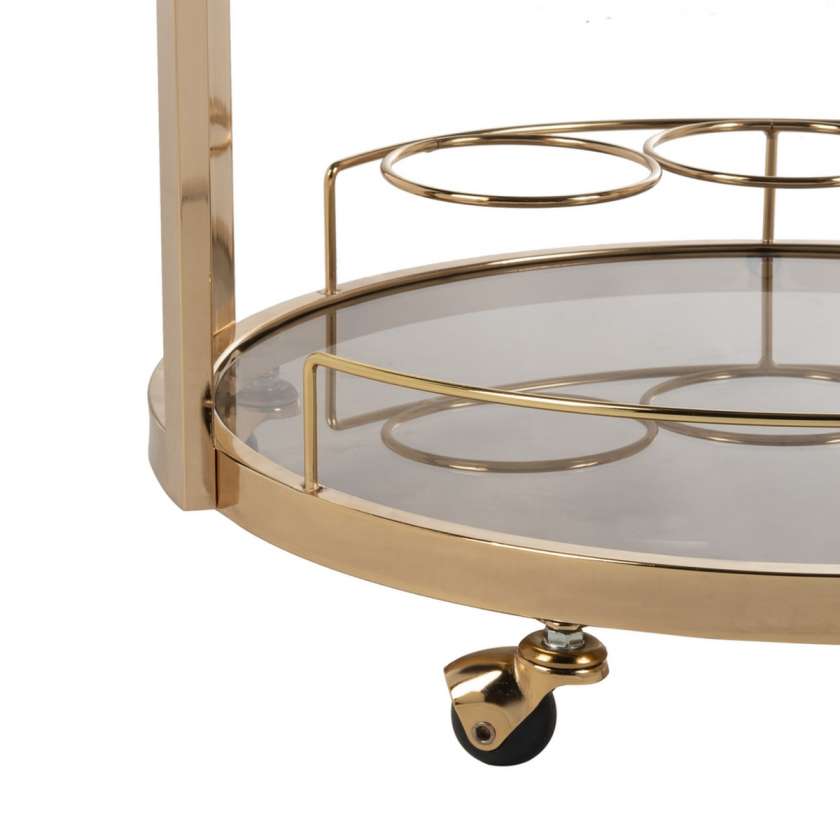 Safavieh Rio 3 Tier Round Bar Cart And Wine Rack | Bar Carts | Modishstore - 3