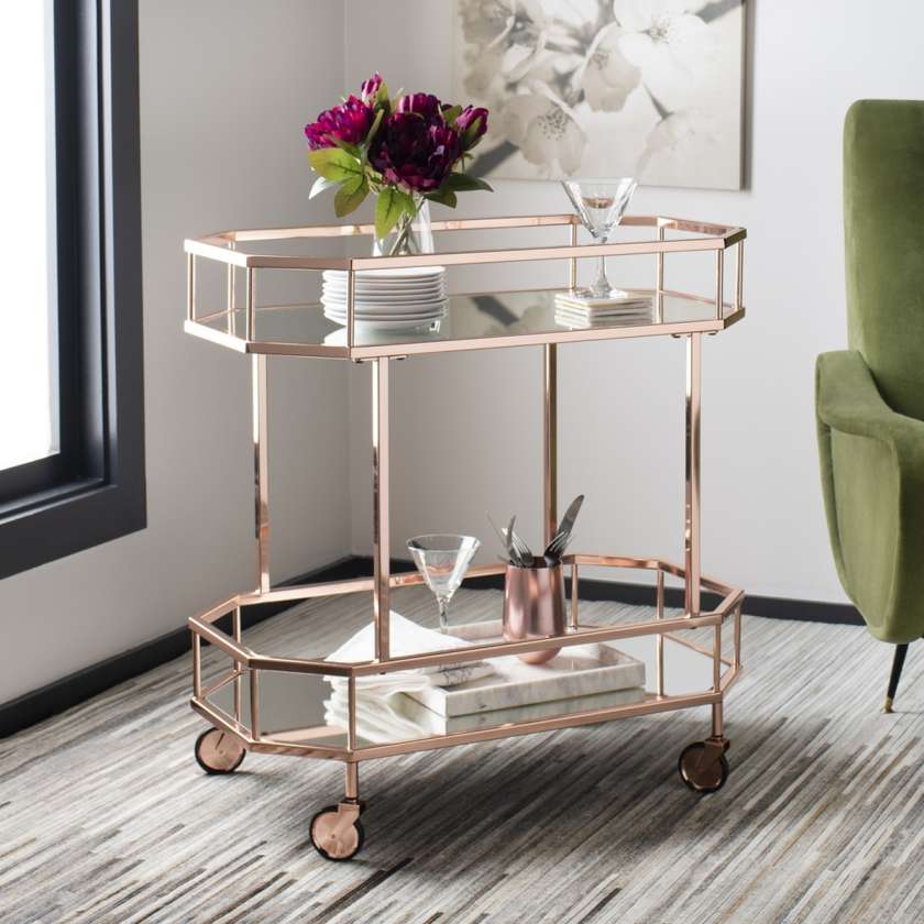 Safavieh Silva 2 Tier Octagon Bar Cart | Bar Carts | Modishstore - 2