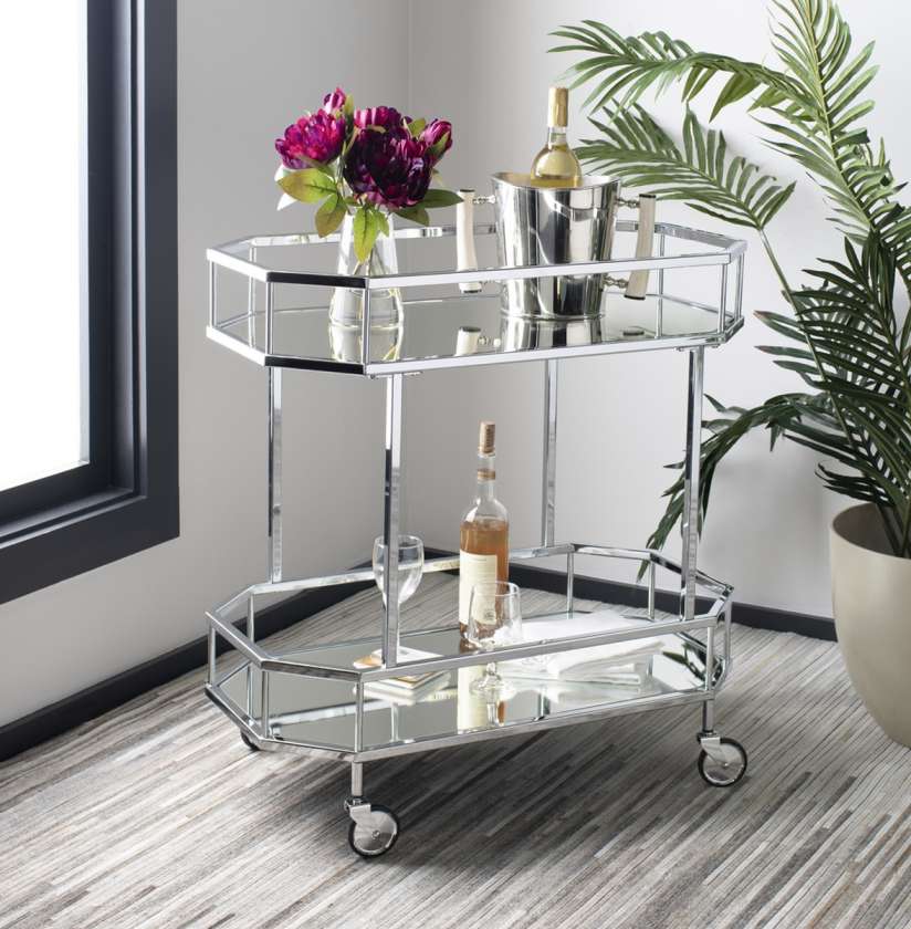 Safavieh Silva 2 Tier Octagon Bar Cart | Bar Carts | Modishstore - 4