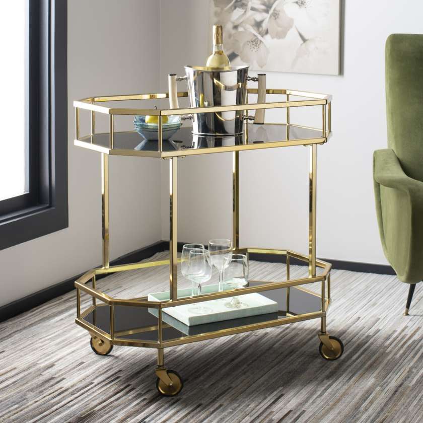 Safavieh Silva 2 Tier Octagon Bar Cart | Bar Carts | Modishstore - 8