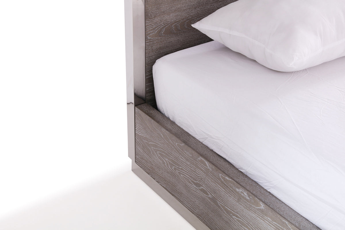 Modrest Arlene Modern Grey Elm & Stainless Steel Bedroom Set-6