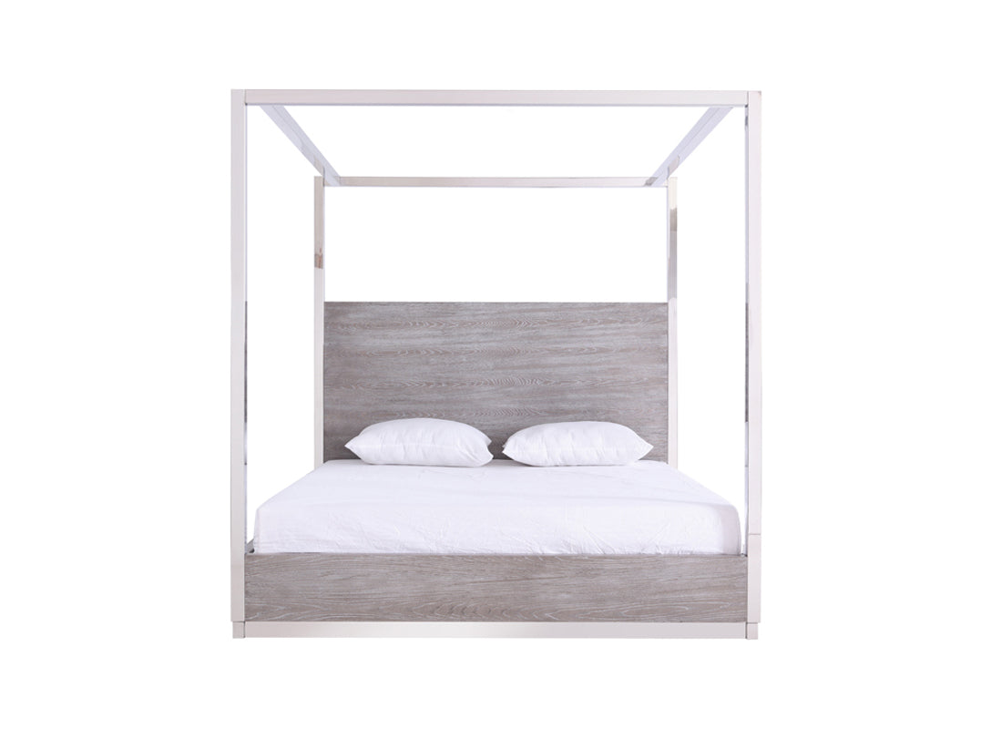 Modrest Arlene Modern Grey Elm & Stainless Steel Bedroom Set-5