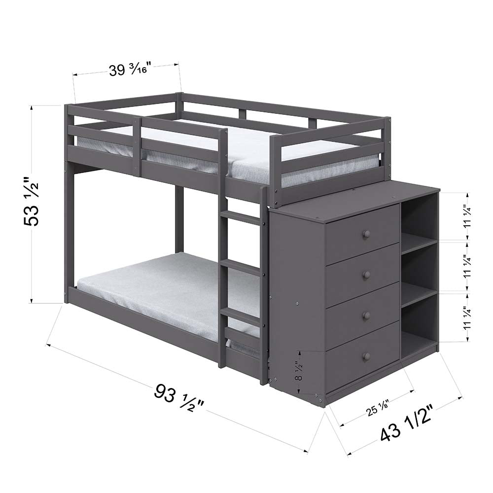 Gaston Twin/Twin Bunk Bed By Acme Furniture | Beds | Modishstore - 2