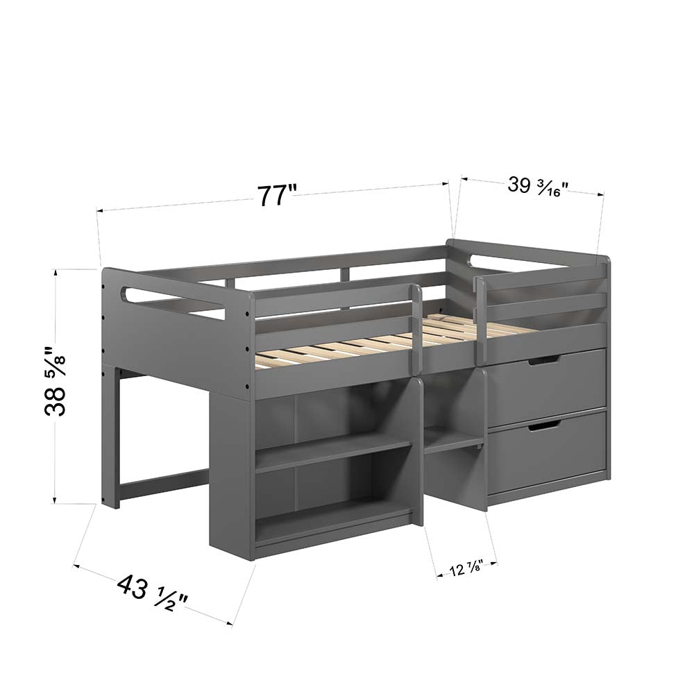 Fabiana Twin Loft Bed  By Acme Furniture | Beds | Modishstore - 8