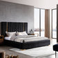 Modrest Evonda Modern Black Velvet & Brass Bed | Beds | Modishstore