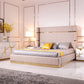 Modrest Aspen Modern Beige Bonded Leather & Gold Bed | Modishstore | Beds