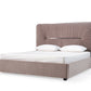 Modrest Duke Modern Grey Velvet & Black Gun Chrome Bed | Modishstore | Beds-2