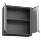 Manhattan Comfort Fortress 30" Floating Textured Metal Garage Cabinet with Adjustable Shelves in Grey | Cabinets | Modishstore-6