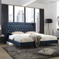 Modrest Wales Modern Blue Fabric Bed | Modishstore | Beds
