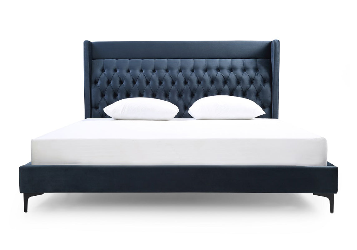 Modrest Wales Modern Blue Fabric Bed | Modishstore | Beds-2