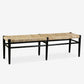 59" Adler Mahogany / Seagrass Bench, Black and Natural by Jeffan | Benches | Modishstore - 7