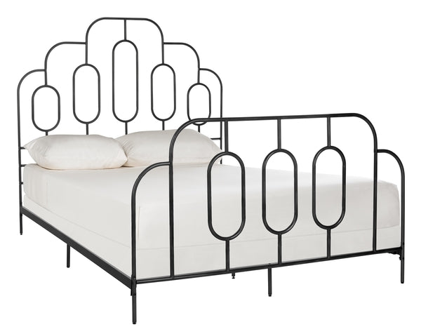 Safavieh Paloma Metal Retro Bed Queen Size - Black | Beds | Modishstore - 3