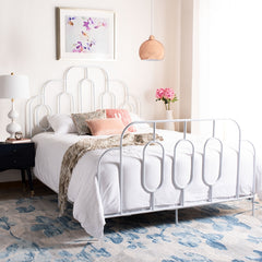 Safavieh Paloma Metal Retro Bed Queen Size - White