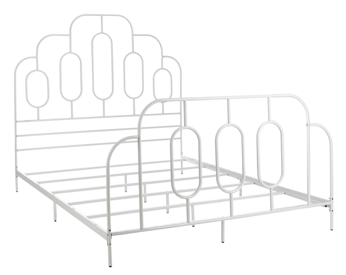 Safavieh Paloma Metal Retro Bed Full Size - White | Beds | Modishstore - 3