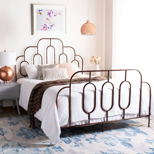 Safavieh Paloma Metal Retro Bed Full Size - Antique Bronze | Beds | Modishstore