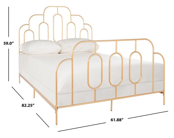 Safavieh Paloma Metal Retro Bed Full Size - Gold | Beds | Modishstore - 4