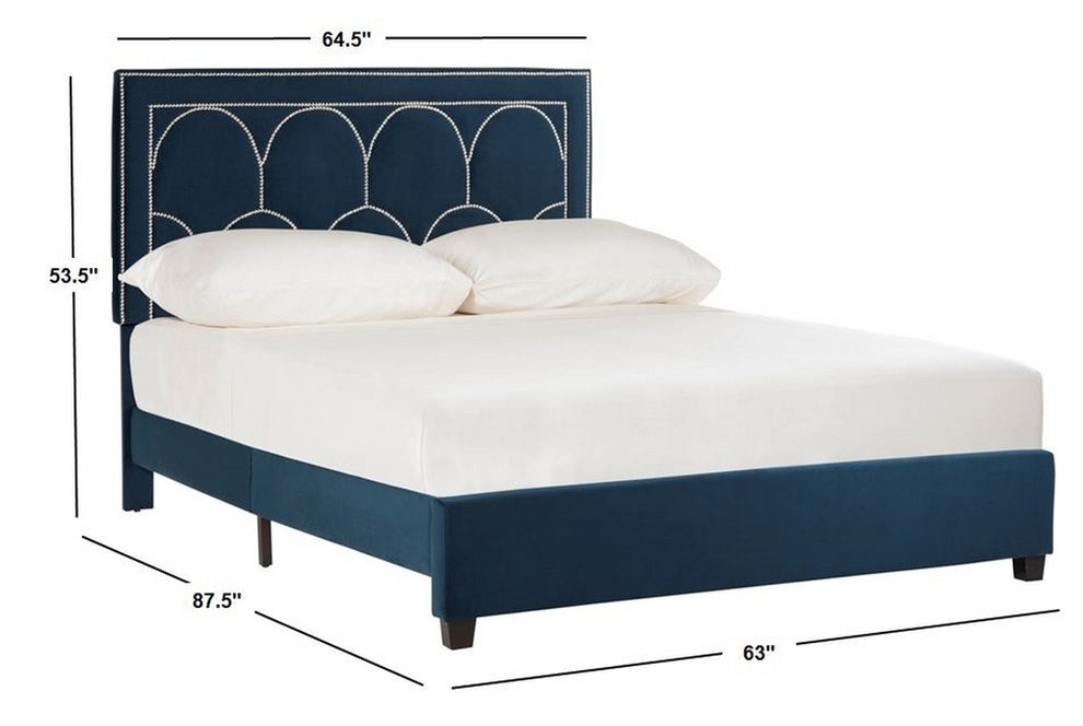 Safavieh Solania Bed Queen Size - Navy | Beds | Modishstore - 3