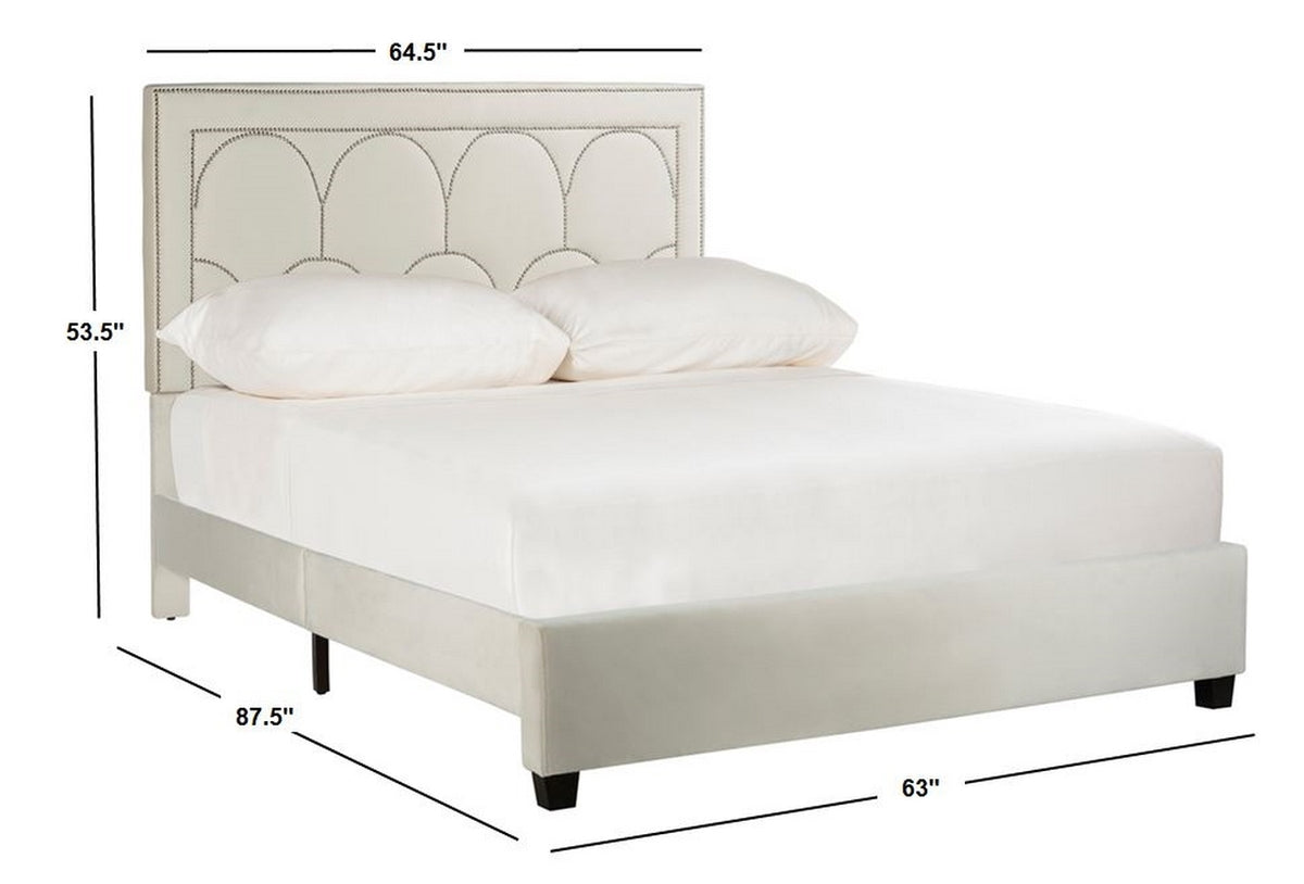 Safavieh Solania Bed Queen Size - Creme | Beds | Modishstore - 3