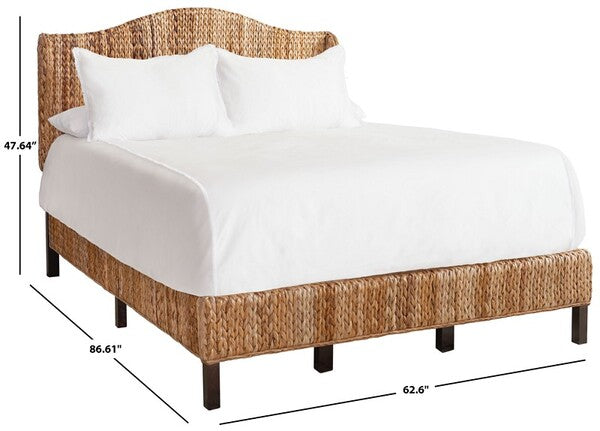 Safavieh Finola Rattan Bed Queen Size - Natural | Beds | Modishstore - 5
