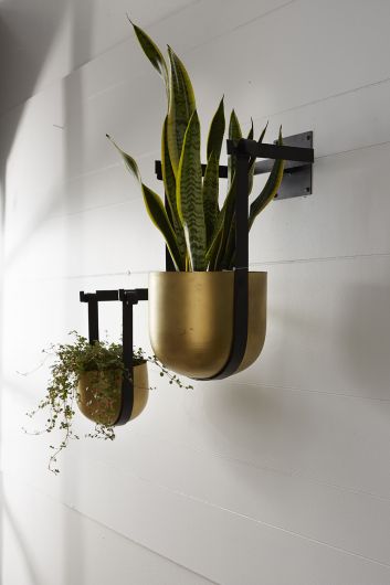 brass wall hanging planter Benton Hanging Pot Large
