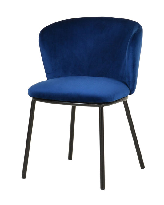 Modrest Bessie - Modern Blue Velvet Dining Chair (Set of 2) | Modishstore | Dining Chairs