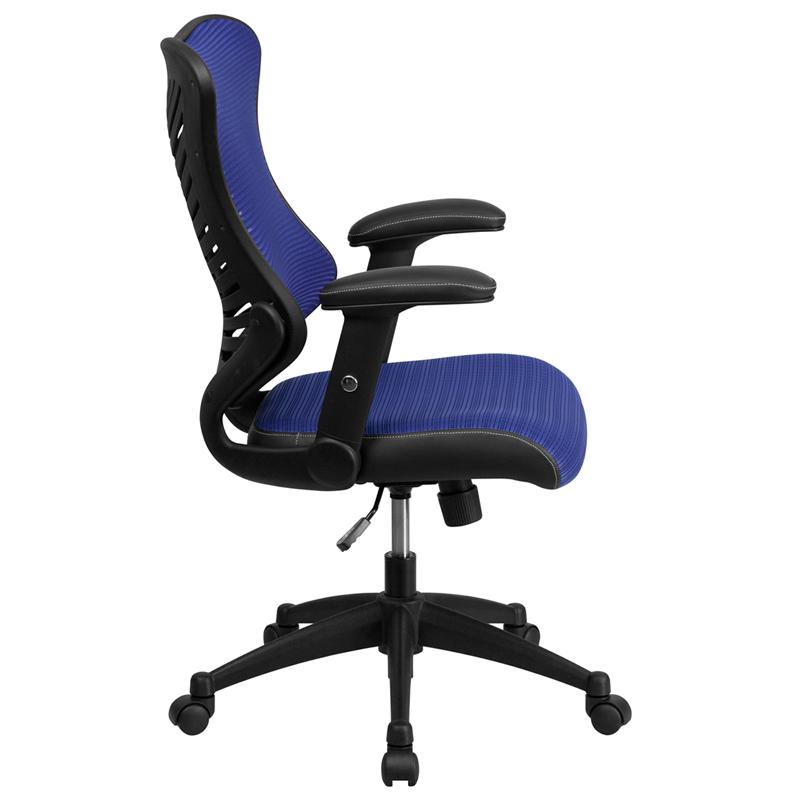 High Back Designer Blue Mesh Executive Swivel Ergonomic Office Chair With Adjustable Arms By Flash Furniture | Office Chairs | Modishstore - 2