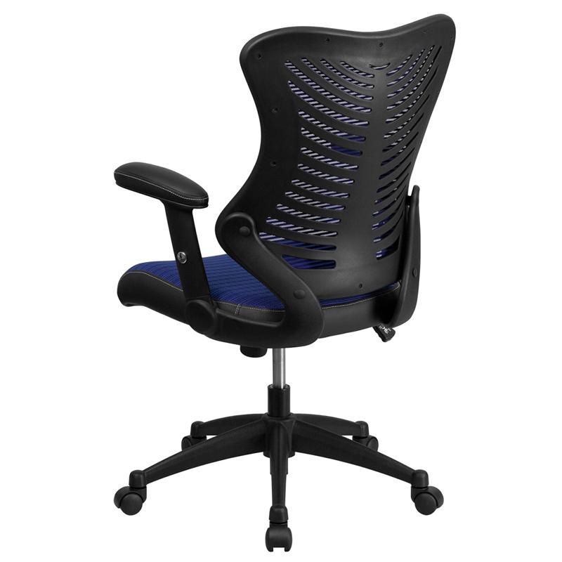 High Back Designer Blue Mesh Executive Swivel Ergonomic Office Chair With Adjustable Arms By Flash Furniture | Office Chairs | Modishstore - 3