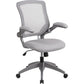 Mid-Back Gray Mesh Swivel Ergonomic Task Office Chair With Gray Frame And Flip-Up Arms By Flash Furniture | Office Chairs | Modishstore - 1