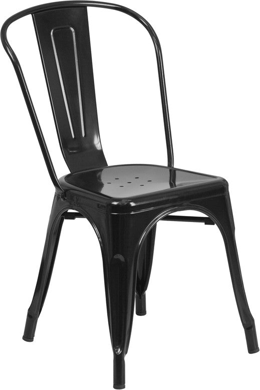 Flash Furniture Metal Indoor-Outdoor Stackable Chair | Outdoor Chairs | Modishstore - 1
