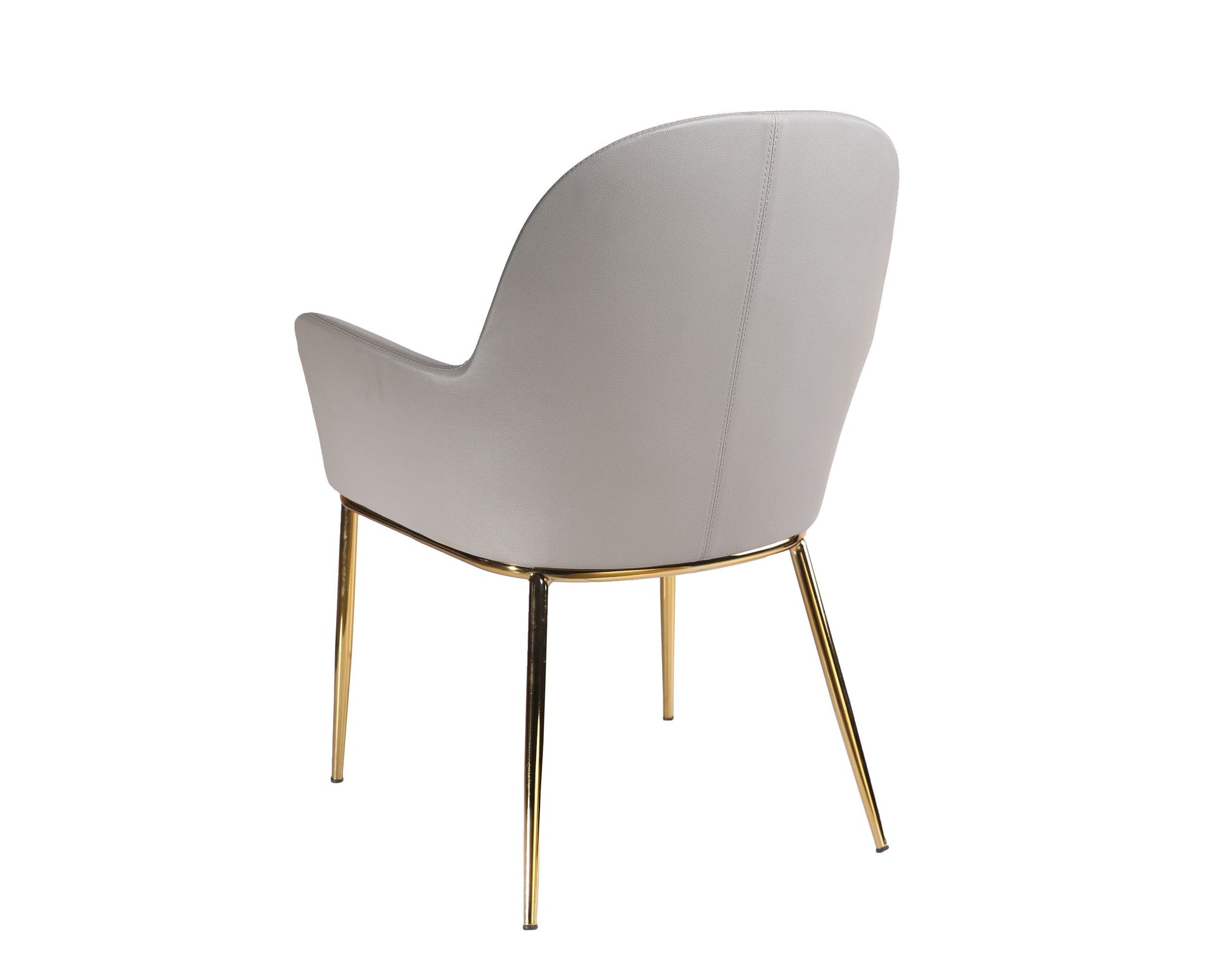 Modrest Blanton - Modern Grey Leatherette & Gold Accent Chair | Lounge Chairs | Modishstore - 3