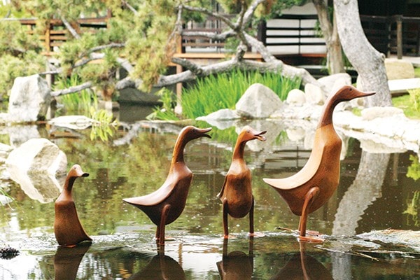 Garden Age Supply Smooth Bamboo Root Ducks Set of 6 | Animals & Pets | Modishstore