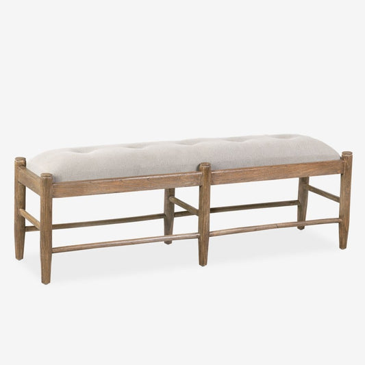 Addison Gray Upholstered Mindi/Fabric Bench, Brown by Jeffan | Benches | Modishstore