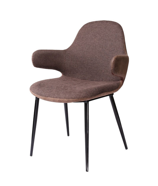 Modrest Bontura - Modern Brown Fabric & Leatherette Accent Chair | Lounge Chairs | Modishstore
