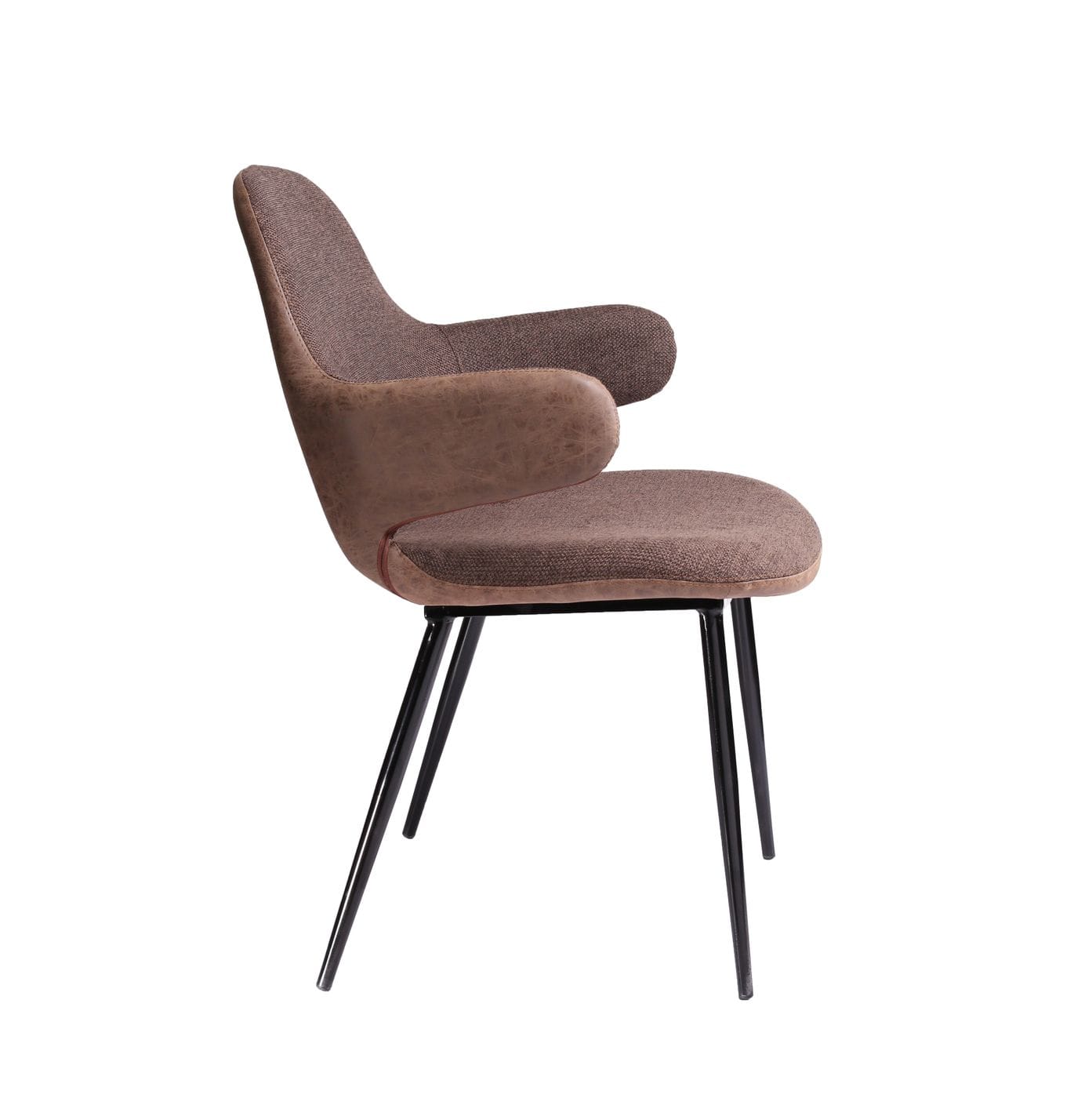 Modrest Bontura - Modern Brown Fabric & Leatherette Accent Chair | Lounge Chairs | Modishstore - 2