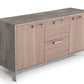Nova Domus Boston Modern Brown Oak & Faux Concrete Office File Cabinet | Modishstore | Cabinets-3