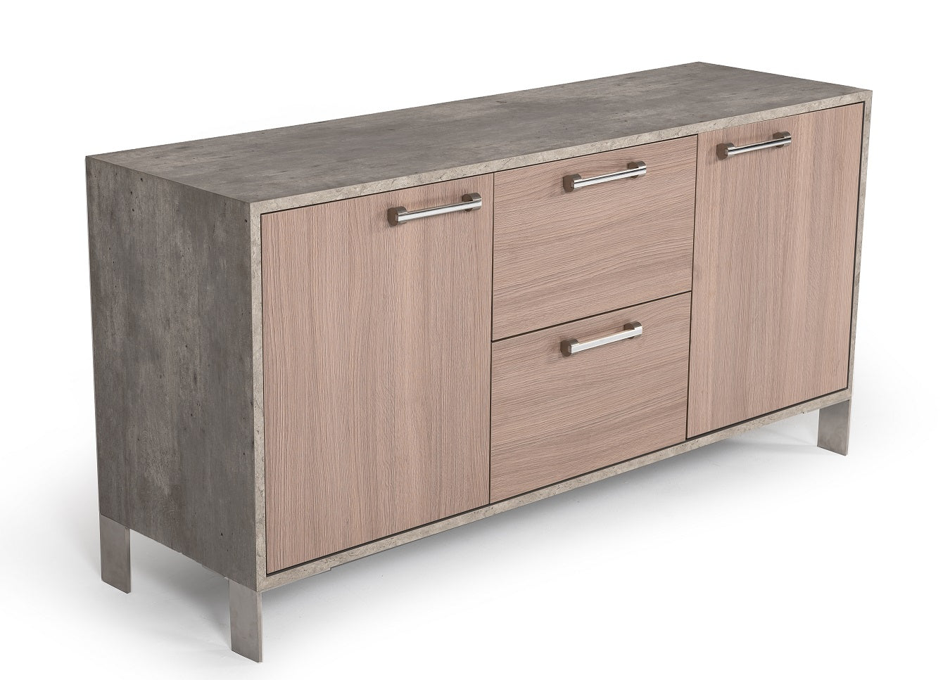 Nova Domus Boston Modern Brown Oak & Faux Concrete Office File Cabinet | Modishstore | Cabinets-3