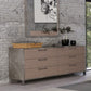 Nova Domus Boston - Modern Brown Oak & Brushed Stainless Steel Dresser | Modishstore | Dressers