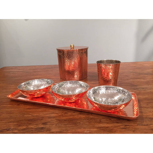Copper (3) Bowls with (1) Tray ELK Lifestyle | Bowls | Modishstore