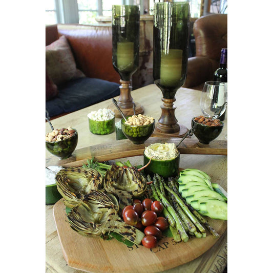 Green Glass Wine Bottom Bowls (Set of 3) ELK Lifestyle | Bowls | Modishstore