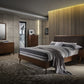 Modrest Marshall Mid-Century Modern Brown Fabric & Walnut Bedroom Set | Modishstore | Bedroom Sets