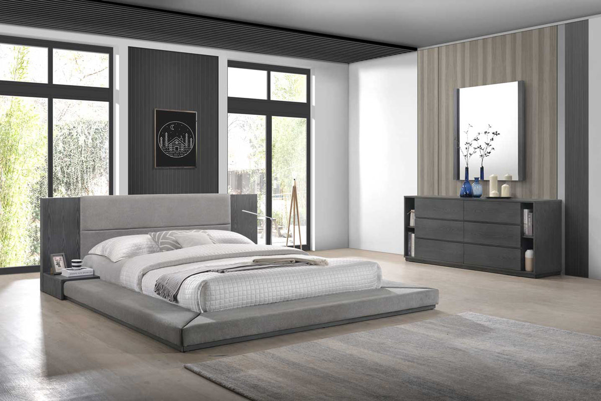 Nova Domus Jagger Modern Grey Bed | Beds | Modishstore - 3