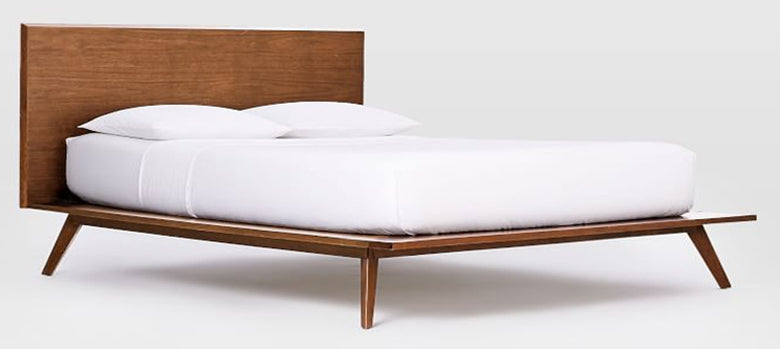 Modrest Carmen Mid-Century Modern Walnut Bed | Modishstore | Beds-2