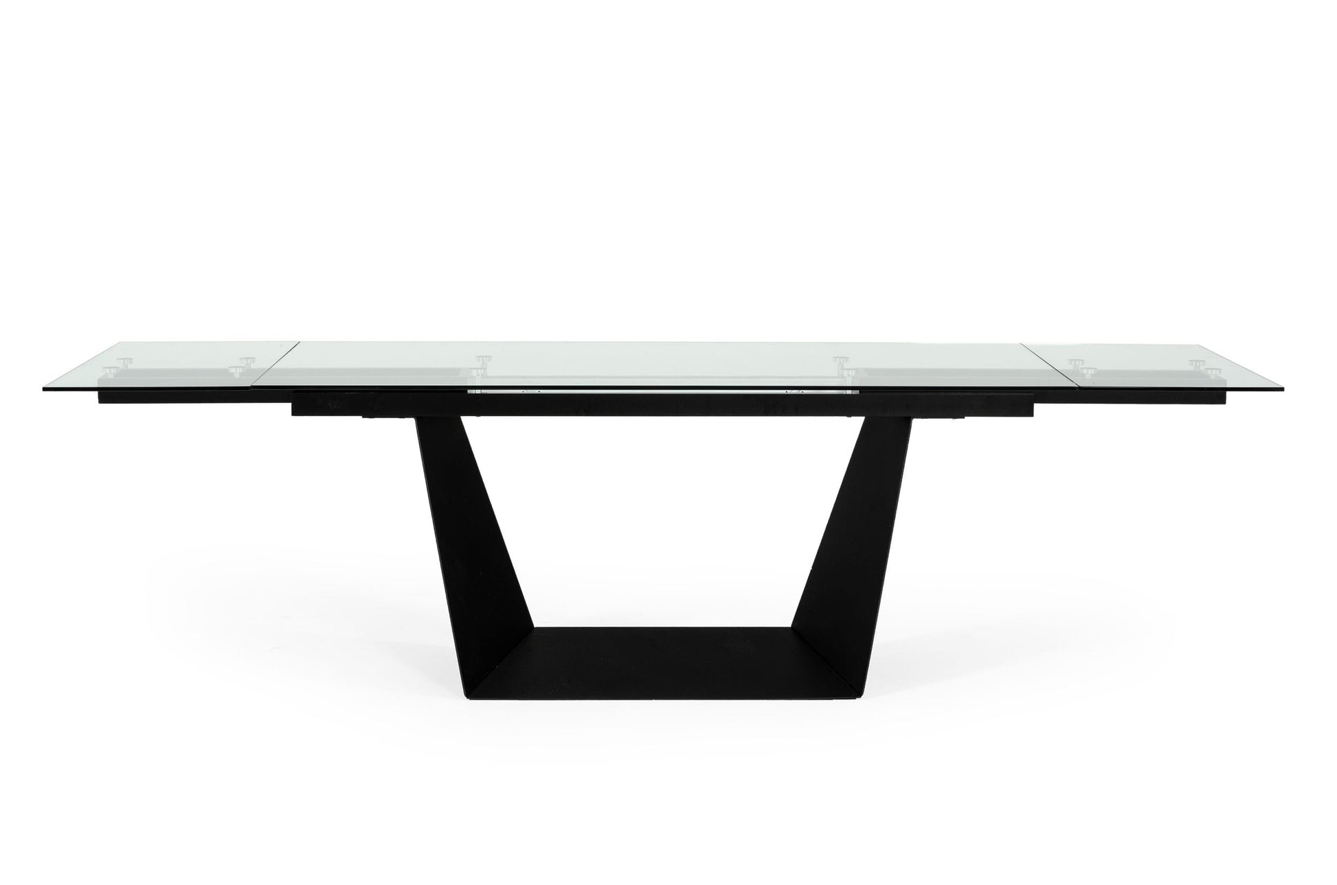 Modrest Bronwin - Modern Glass & Black Metal Extendable Dining Table-3