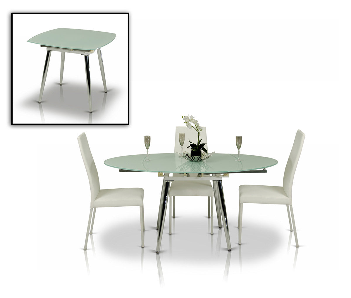 Modrest Brunch Modern White Extendable Dining Table | Modishstore | Dining Tables