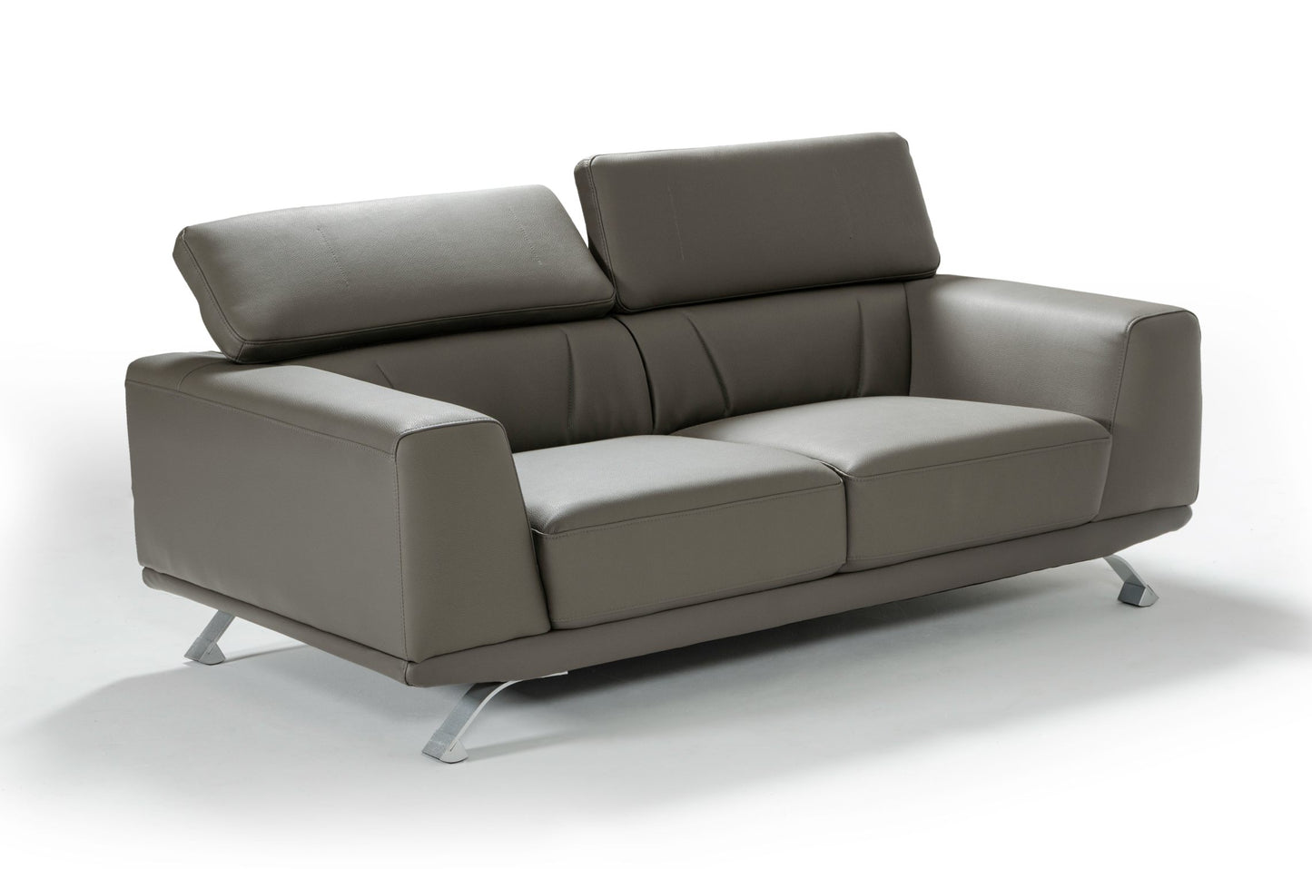 Divani Casa Brustle - Modern Dark Grey Eco-Leather 89" Sofa-2