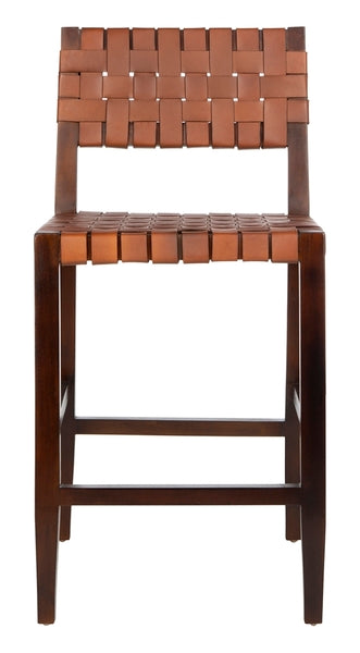 Safavieh Paxton Woven Leather Counter Stool | Counter Stools |  Modishstore 