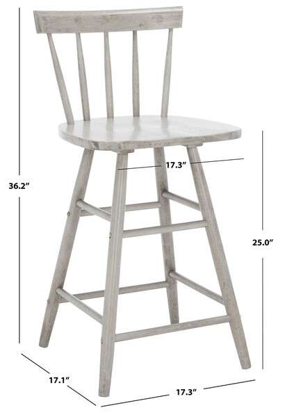 Safavieh Tally Wood Counter Stool - Gray | Counter Stools | Modishstore - 4