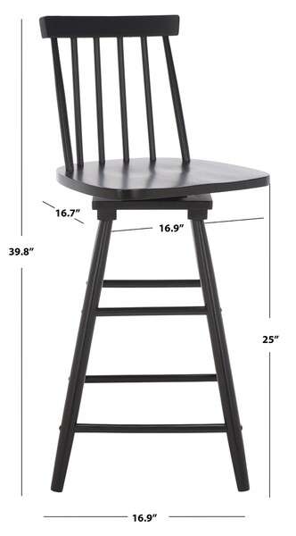 Safavieh Quai Swivel Counter Stool - Black | Counter Stools | Modishstore - 4