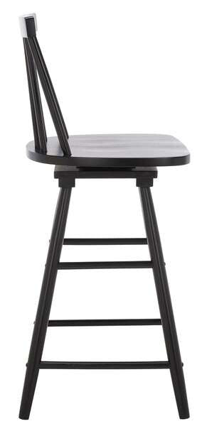 Safavieh Quai Swivel Counter Stool - Black | Counter Stools | Modishstore - 3
