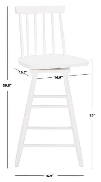 Safavieh Quai Swivel Counter Stool - White | Counter Stools | Modishstore - 4
